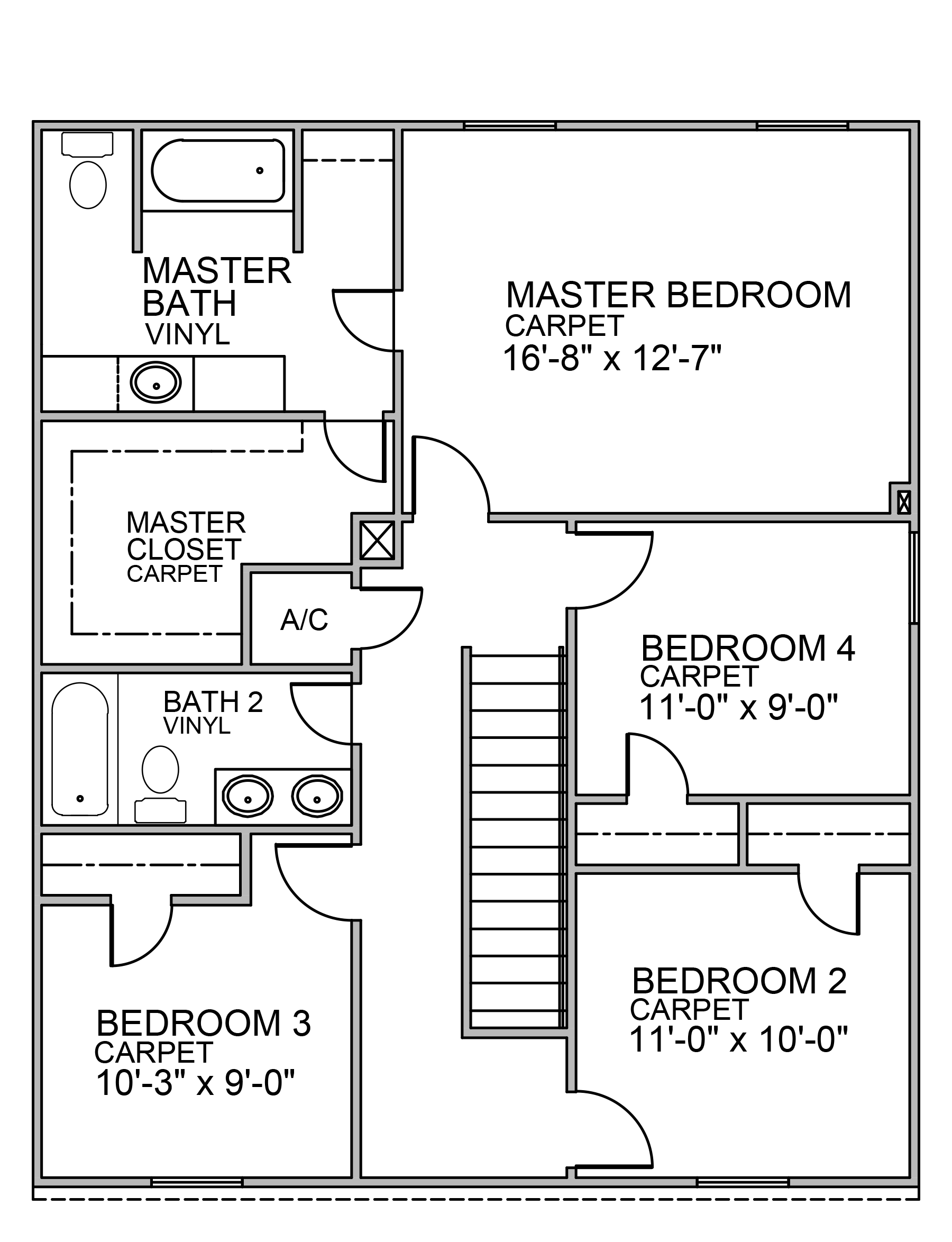 New Home 1770 Second Floor Layout