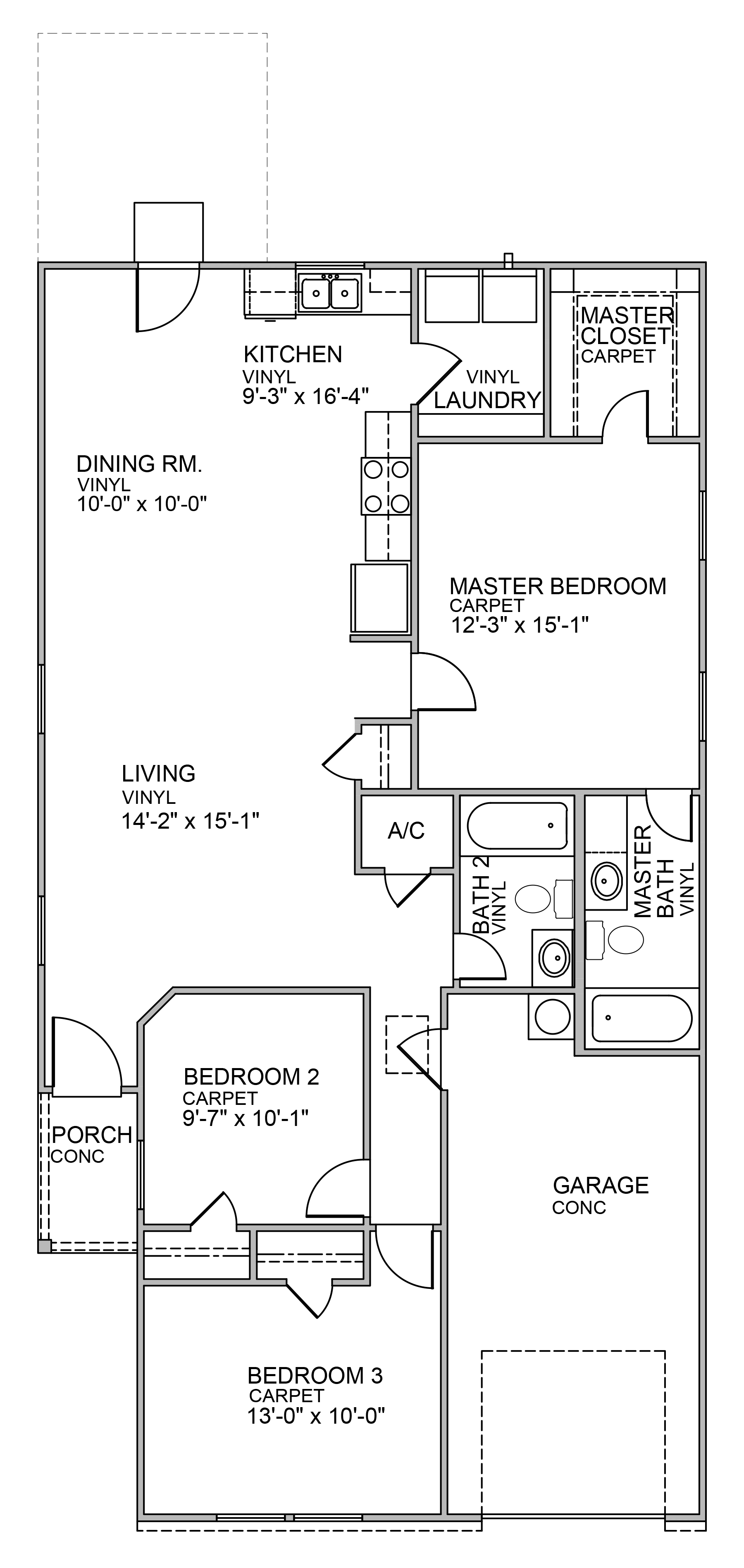 1278 Model First Floor Plan